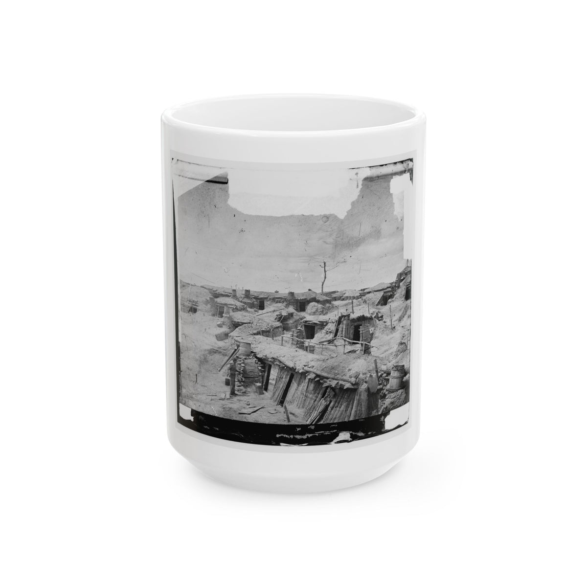 Petersburg, Va. Interior Of Fort Sedgwick, With Bomb-Proof Quarters Of Garrison (U.S. Civil War) White Coffee Mug