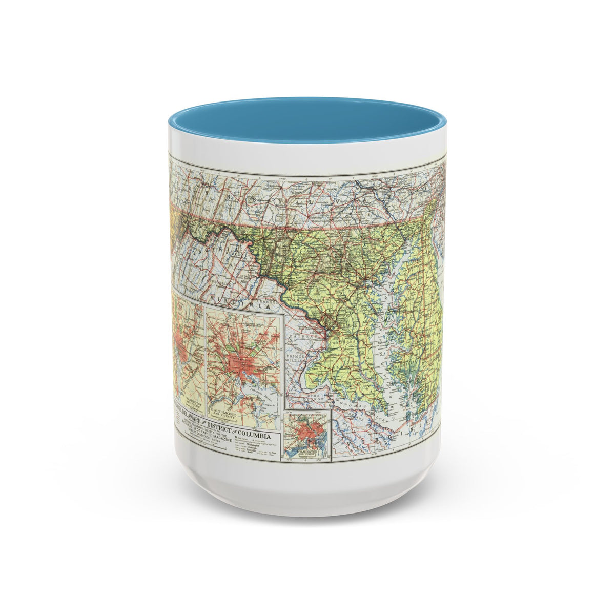 USA - Maryland, Delaware (1927) (Map) Accent Coffee Mug