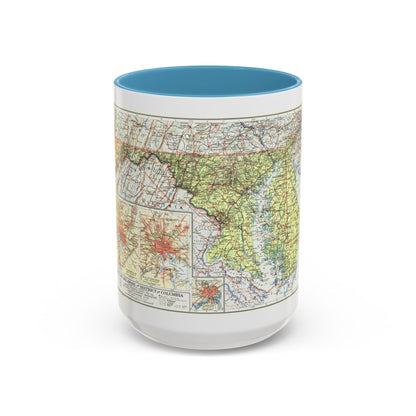 USA - Maryland, Delaware (1927) (Map) Accent Coffee Mug
