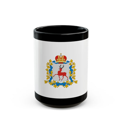 Flag of Nizhny Novgorod Oblast Russia - Black Coffee Mug-15oz-Go Mug Yourself