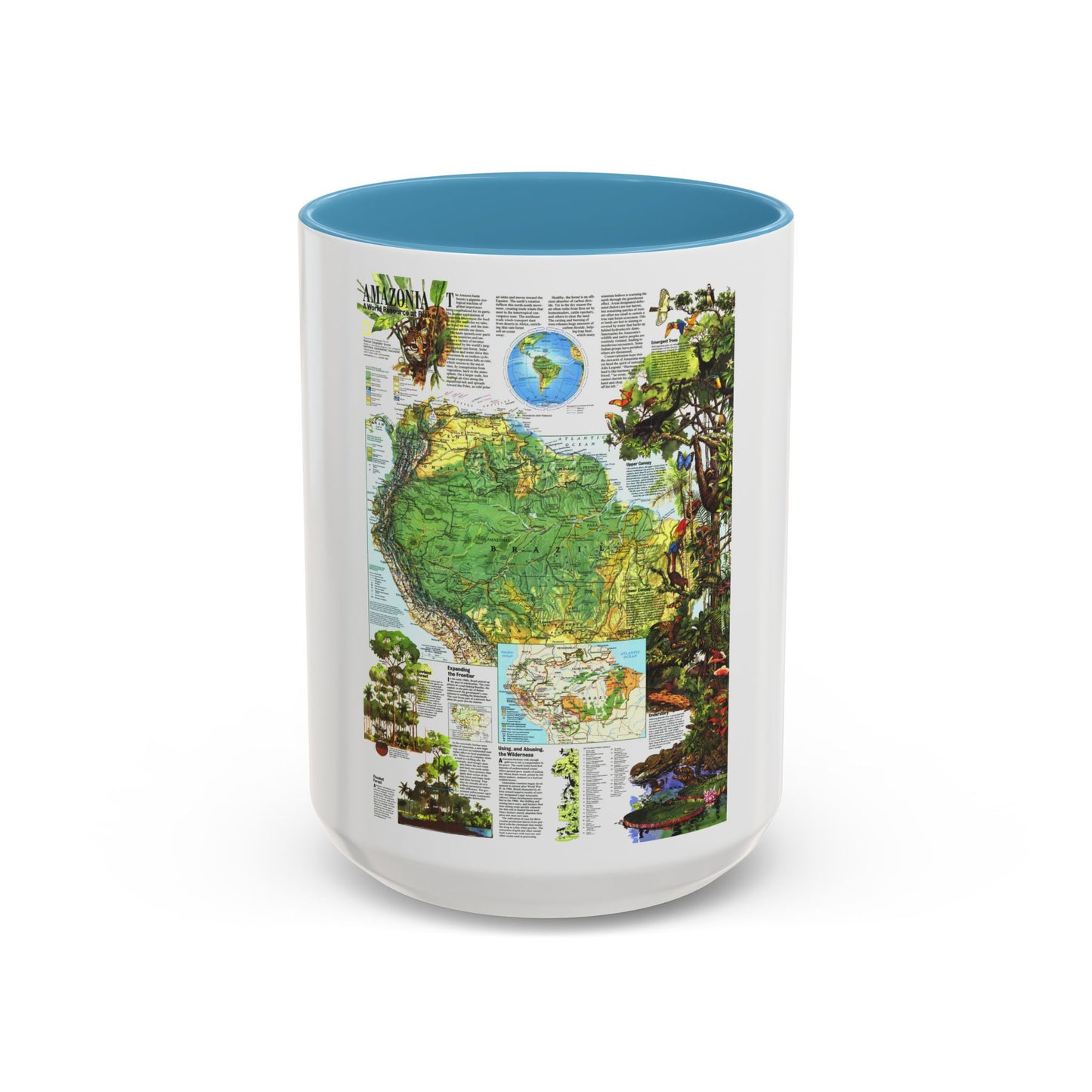 Amazonia - A World Resource at Risk (1992) (Map) Accent Coffee Mug