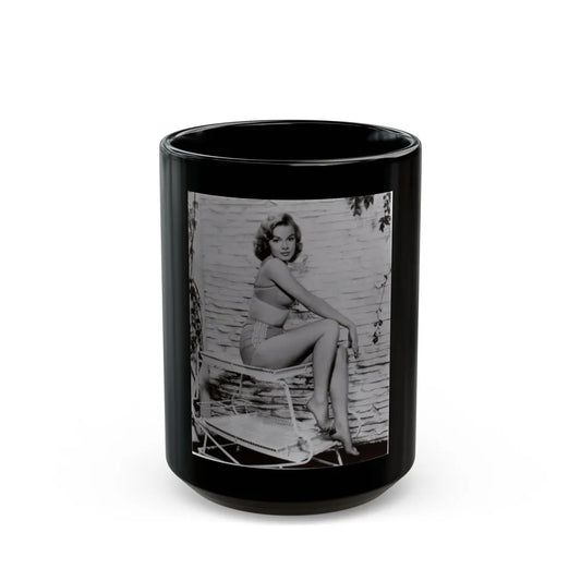 Leslie Parrish #42 1 (Vintage Female Icon) Black Coffee Mug-15oz-Go Mug Yourself