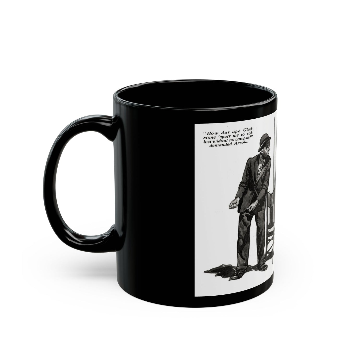 Cash Money for Casualties (2), Redbook magazine, December 1932 - Black Coffee Mug-Go Mug Yourself