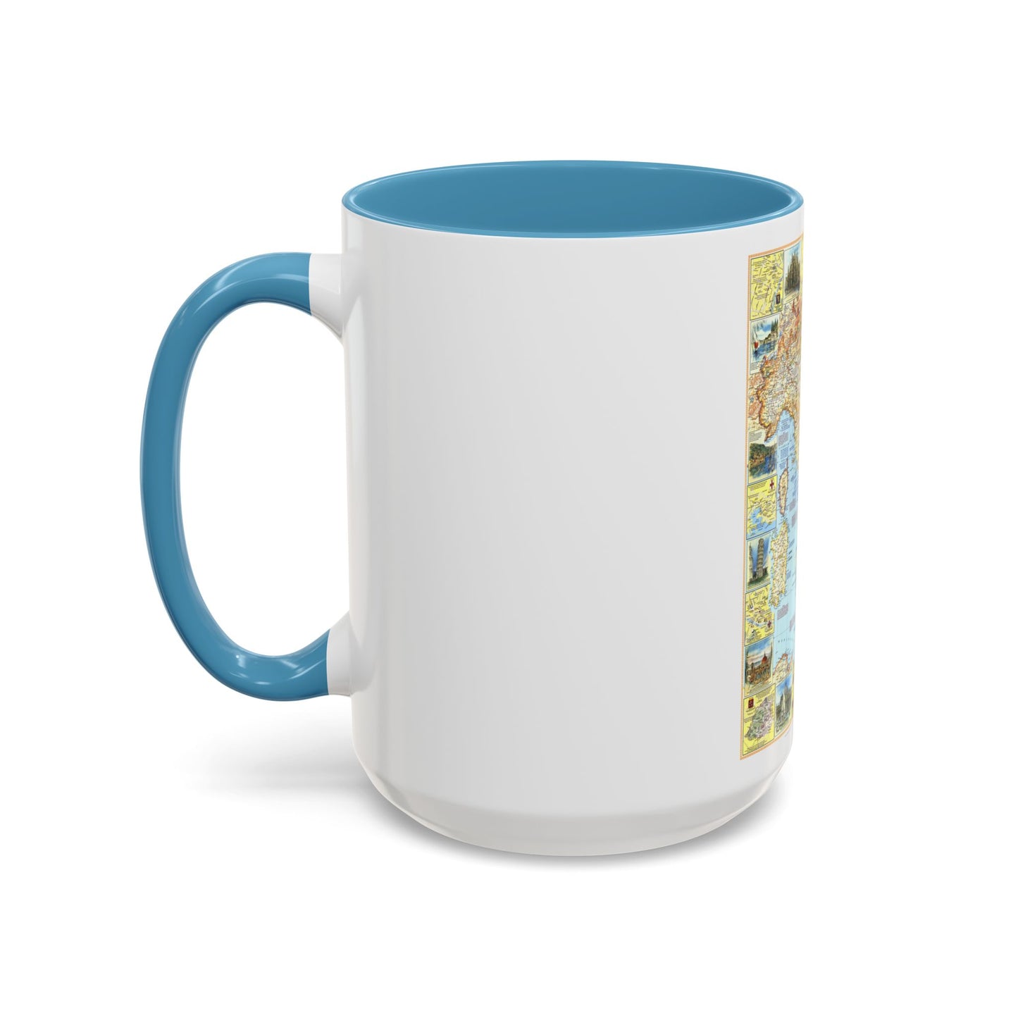 Italy - A Traveller's Map 1 (1970) (Map) Accent Coffee Mug