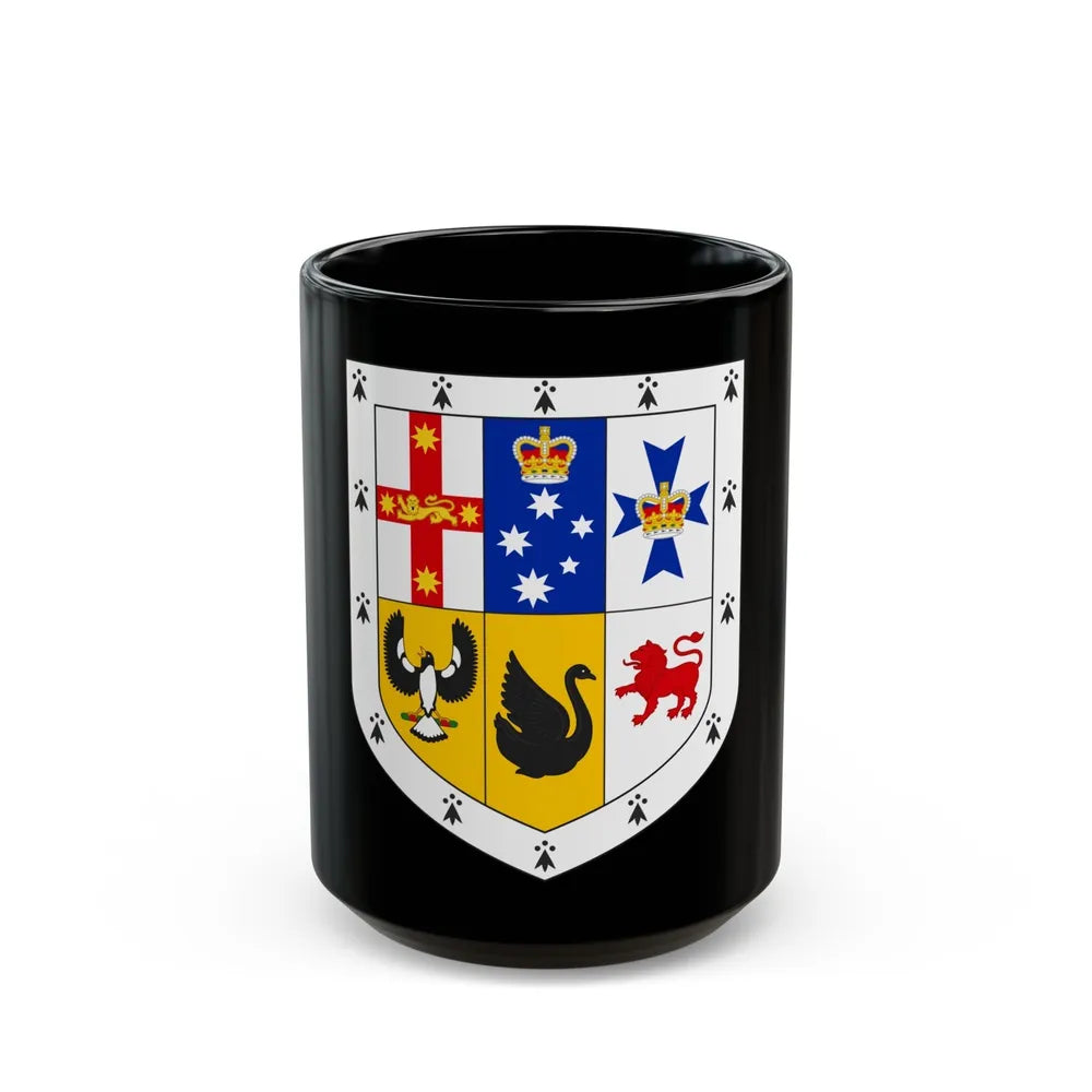 Shield of arms of Australia - Black Coffee Mug-15oz-Go Mug Yourself