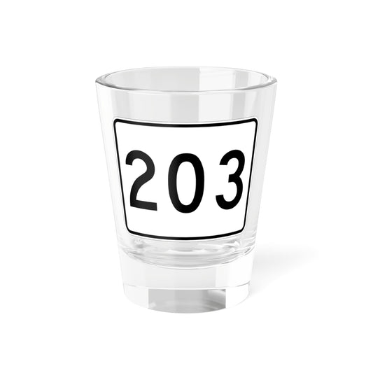 MA Route 203 (Massachusetts) (Road Sign) Shot Glass 1.5oz