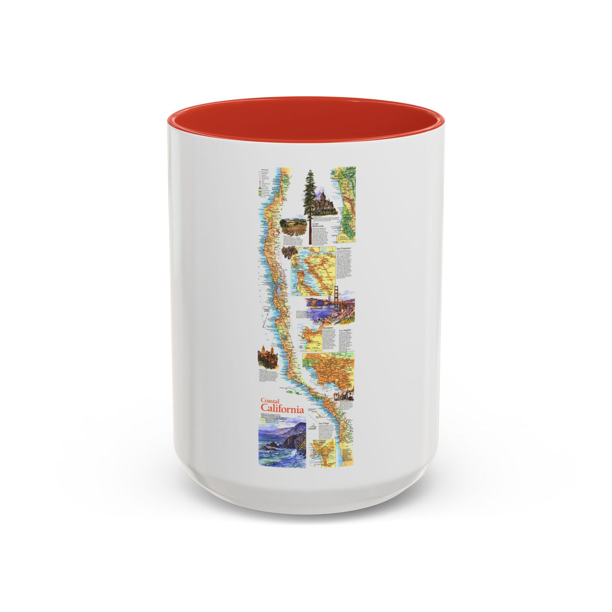 USA - Coastal California (1993) (Map) Accent Coffee Mug