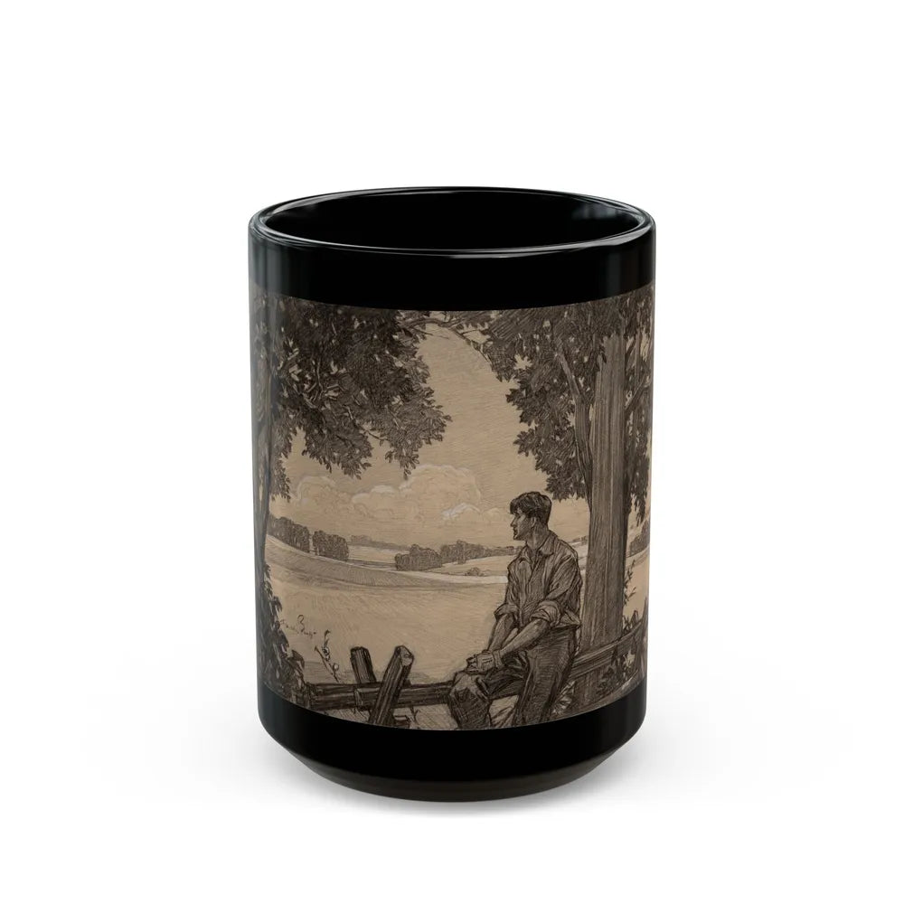 Farmer on the Fence - Black Coffee Mug-15oz-Go Mug Yourself