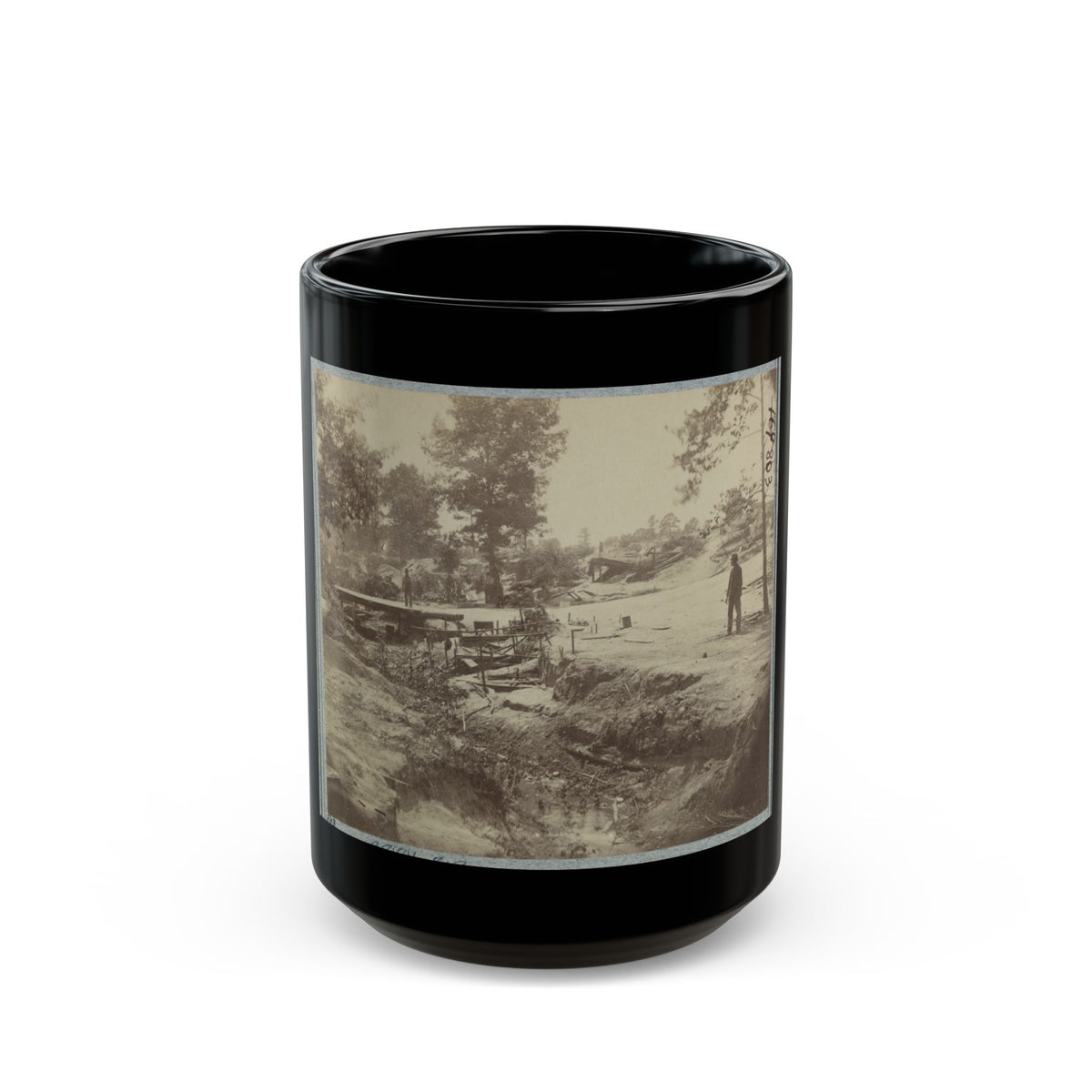 View Of Bombproof Tents Occupied By U.S. Colored Troops In Front Of Petersburg, Va., August 7, 1864 (U.S. Civil War) Black Coffee Mug