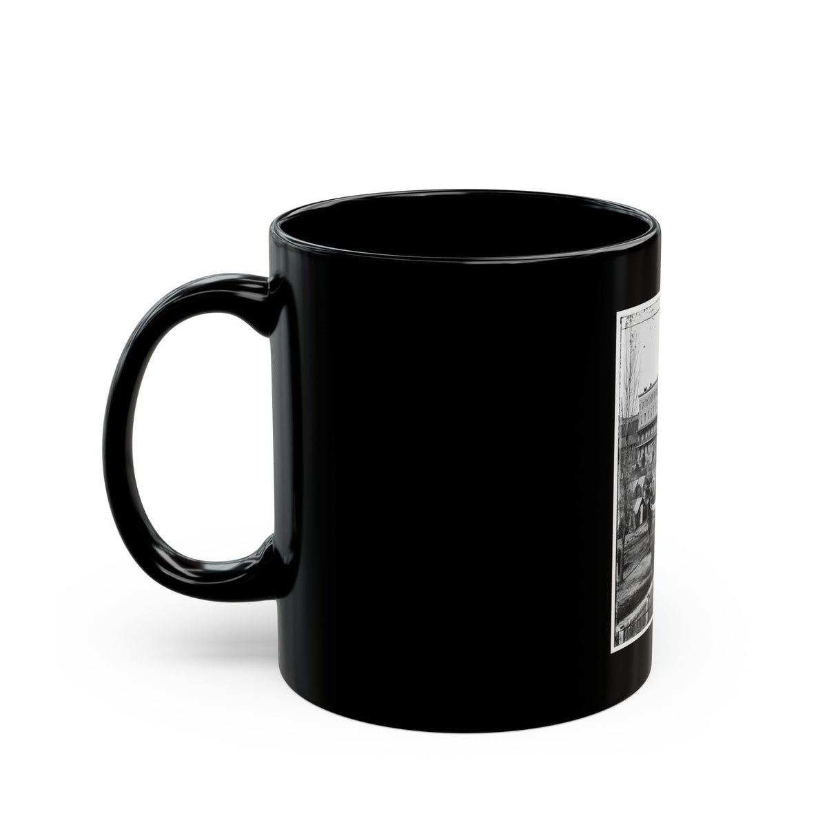 Atlanta, Ga. Trout House, Masonic Hall, And Federal Encampment On Decatur Street (U.S. Civil War) Black Coffee Mug