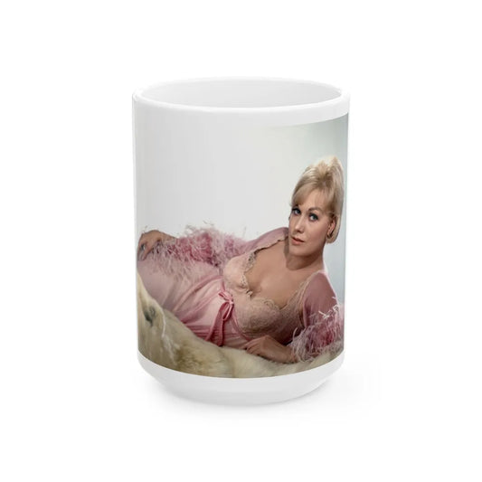 Kim Novak #357 (Vintage Female Icon) White Coffee Mug-15oz-Go Mug Yourself