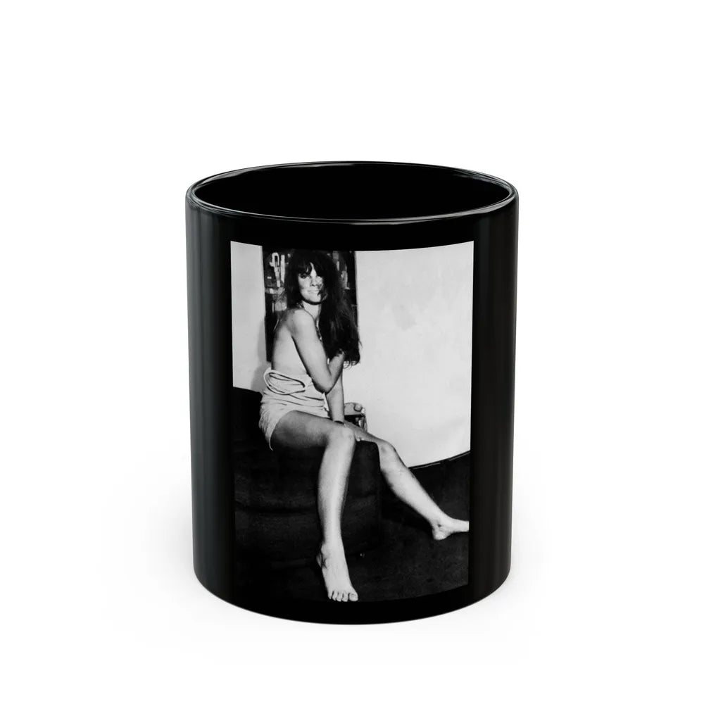 Caroline Munro #239 (Vintage Female Icon) Black Coffee Mug-11oz-Go Mug Yourself