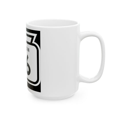 WIS 36 1958 (Wisconsin) (Road Sign) White Coffee Mug-Go Mug Yourself