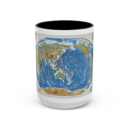 World Map - Tectonic Plates (1999) (Map) Accent Coffee Mug