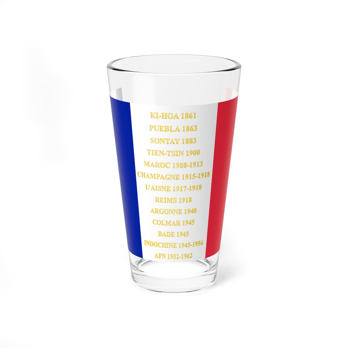 23e bataillon dinfanterie de marine - drapeau (France) Pint Glass 16oz