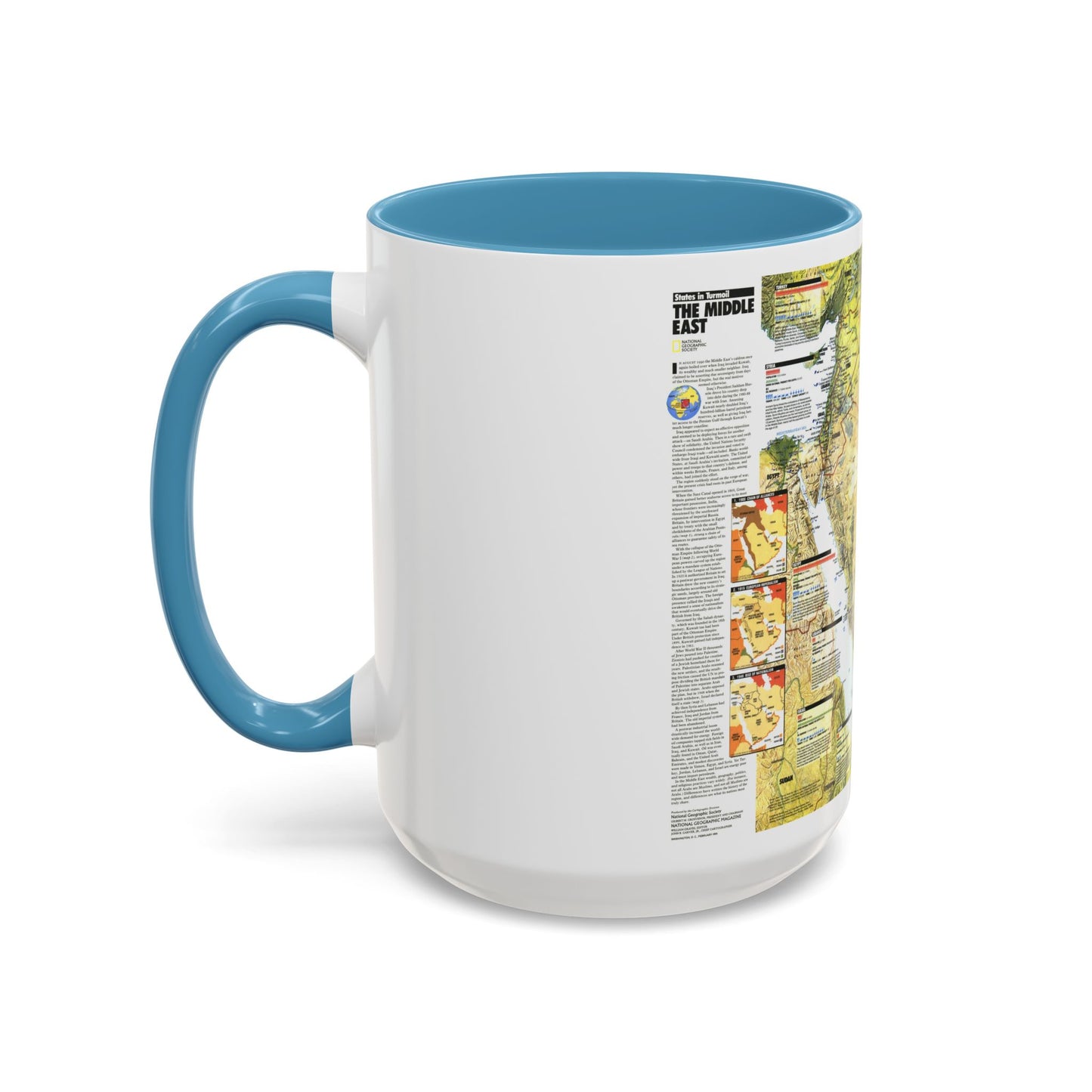 Middle East - States in Turmoil (1991) (Map) Accent Coffee Mug