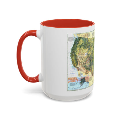 USA - The Physical Landscape (1996) (Map) Accent Coffee Mug