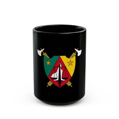 Coat of Arms of Cameroon (1960-1961) - Black Coffee Mug-15oz-Go Mug Yourself