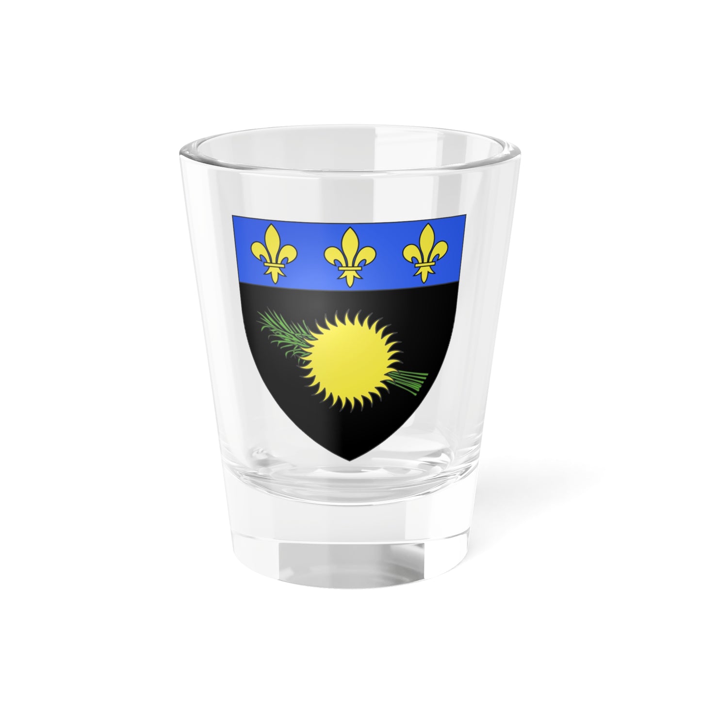 Coat of arms of Guadeloupe (France) (Coat of Arms) Shot Glass 1.5oz