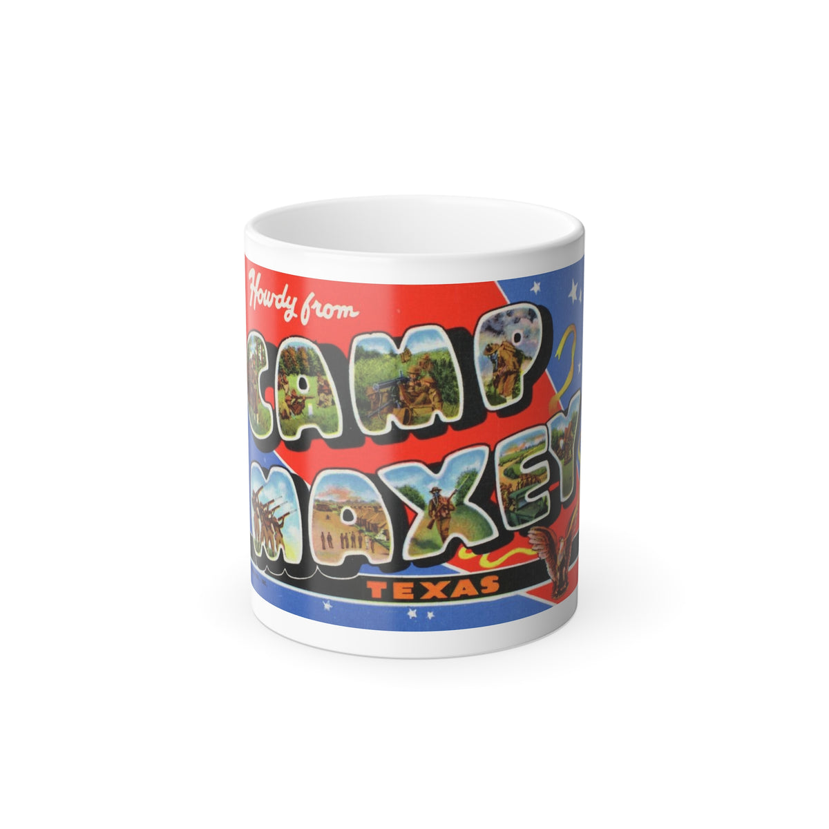 Howdy from Camp Maxey Texas (Greeting Postcards) Color Changing Mug 11oz