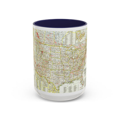 États-Unis - Parcs nationaux et sites historiques 1 (1958) (Carte) Tasse à café Accent