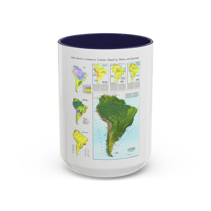 South America - Physical Map (1972) (Map) Accent Coffee Mug