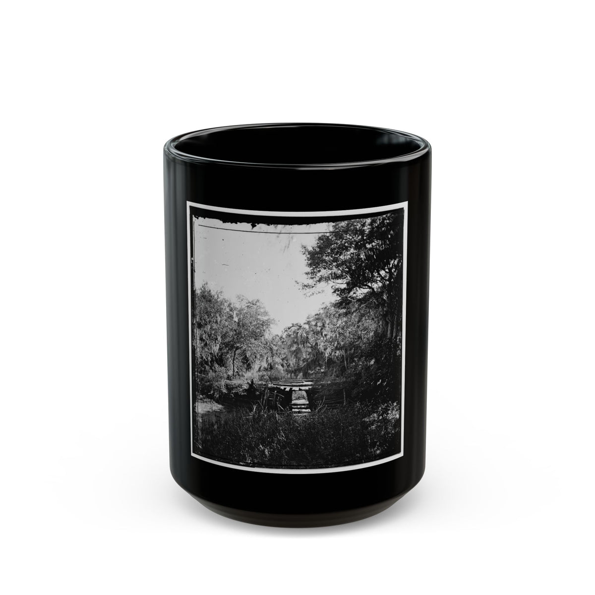 Savannah, Georgia. Bridge Over Stream (U.S. Civil War) Black Coffee Mug