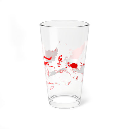 Flag map of Indonesia (Indonesia) Pint Glass 16oz
