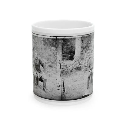 Fair Oaks, Va. Lt. James B. Washington, A Confederate Prisoner, With Capt. George A. Custer Of The 5th Cavalry, U.S.A. (U.S. Civil War) White Coffee Mug-11oz-Go Mug Yourself