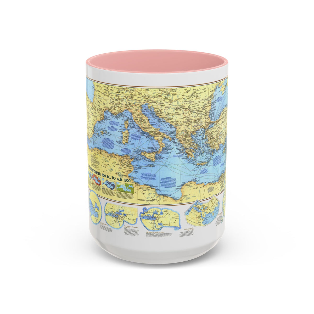 Mediterranean - Historic , 800 BC to AD 1500 (1982) (Map) Accent Coffee Mug