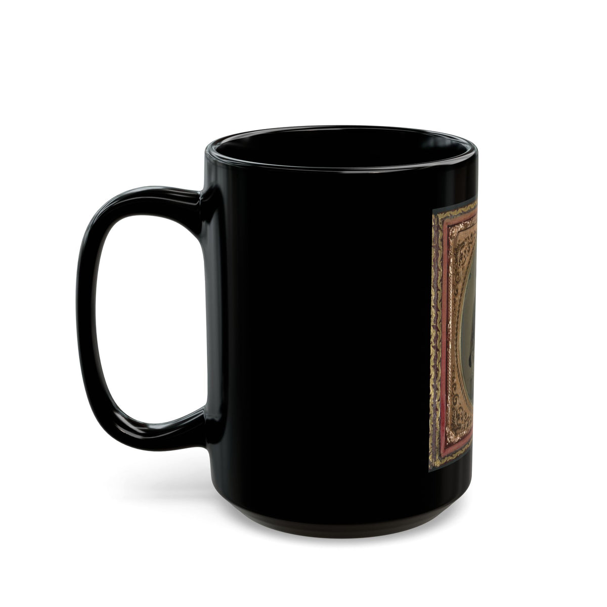 Unidentified Soldier In Confederate Uniform With Gardner Patent Canteen And Haversack (U.S. Civil War) Black Coffee Mug