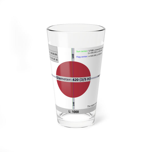 Flag of Japan 1870-1999 - Construction sheet (Japan) Pint Glass 16oz