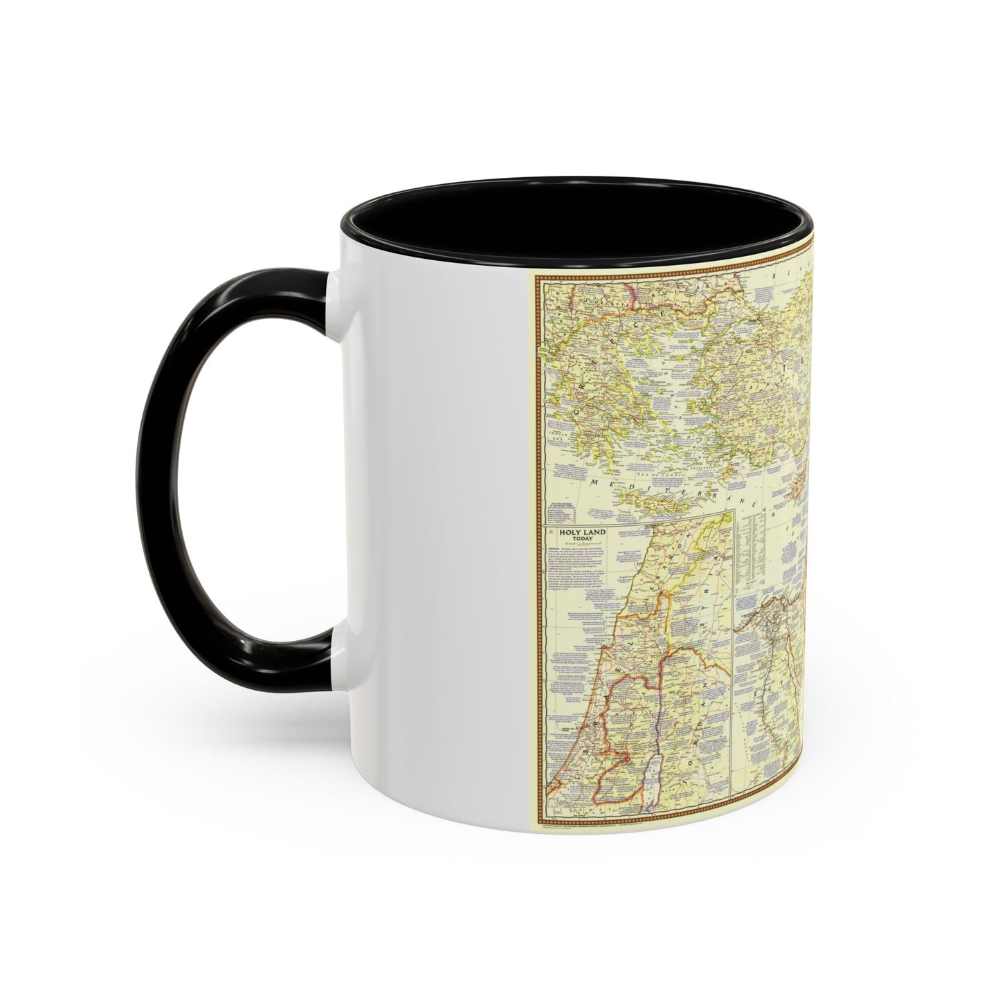 Middle East - Lands of the Bible Today (1956) (Map) Accent Coffee Mug