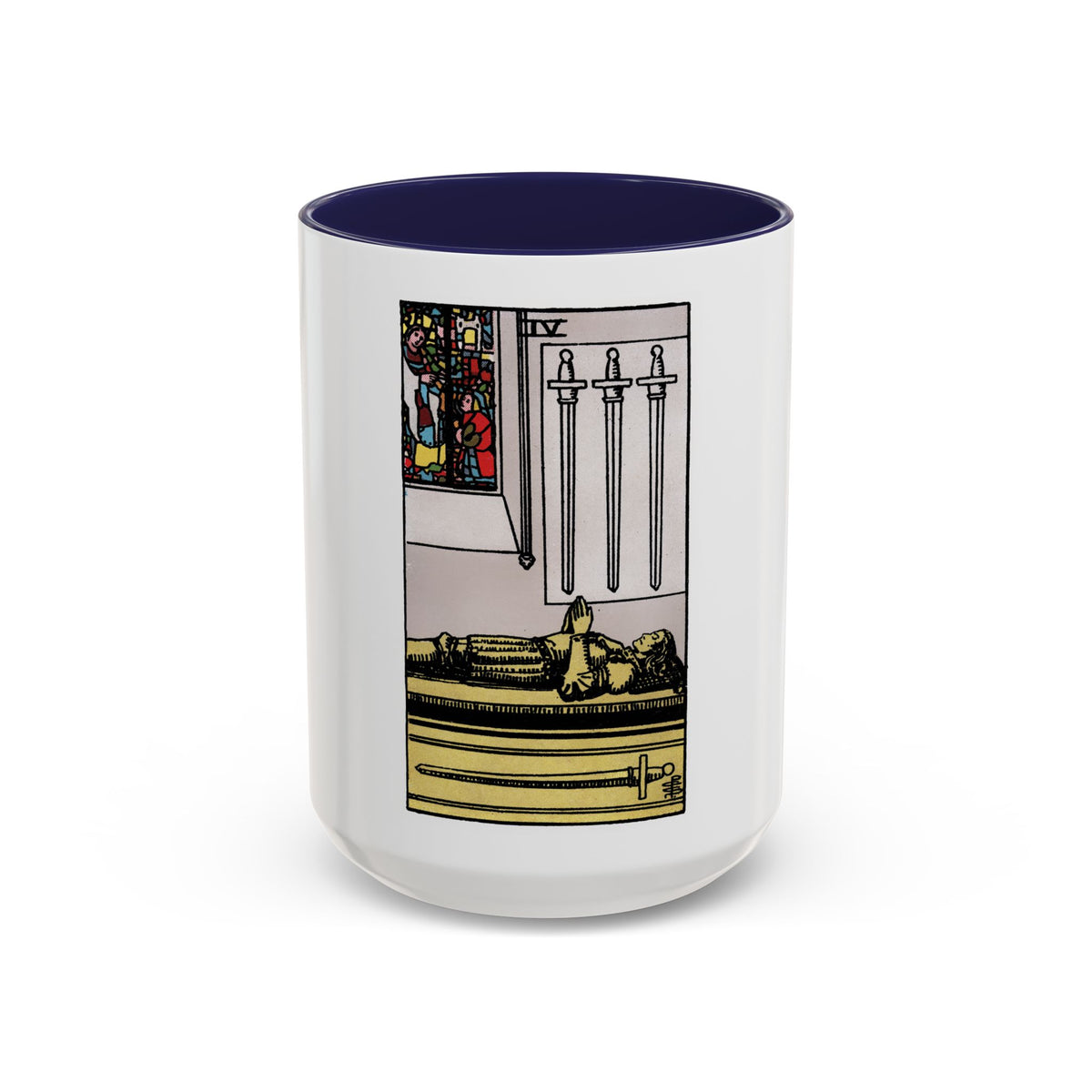 The 4 of Swords (Tarot Card) Accent Coffee Mug