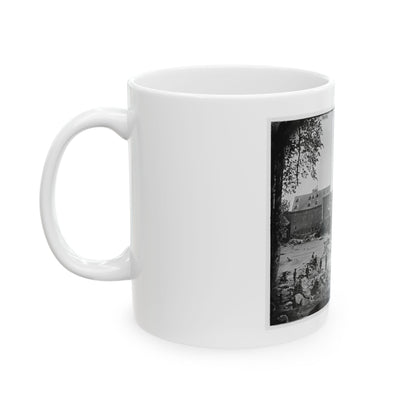 Petersburg, Va., Vicinity. Johnson's Mill On The Appomattox Near Campbell's Bridge; Soldiers Standing On Rocks In The Stream (U.S. Civil War) White Coffee Mug
