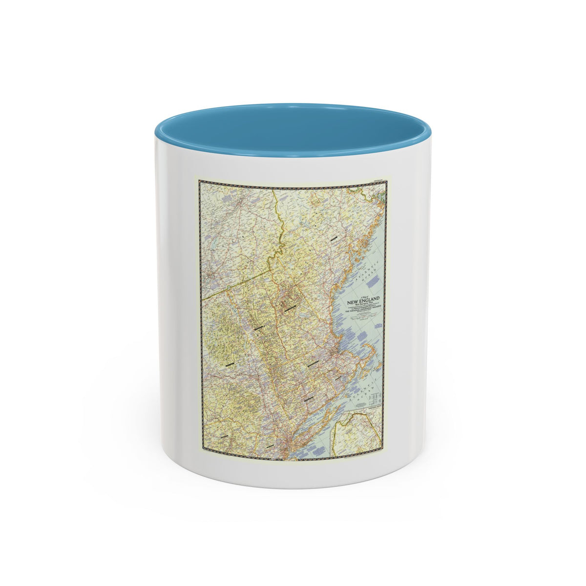 USA - New England (1955) (Map) Accent Coffee Mug