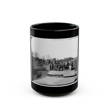 Manassas, Va. Confederate Fortifications, With Federal Soldiers 001 (U.S. Civil War) Black Coffee Mug