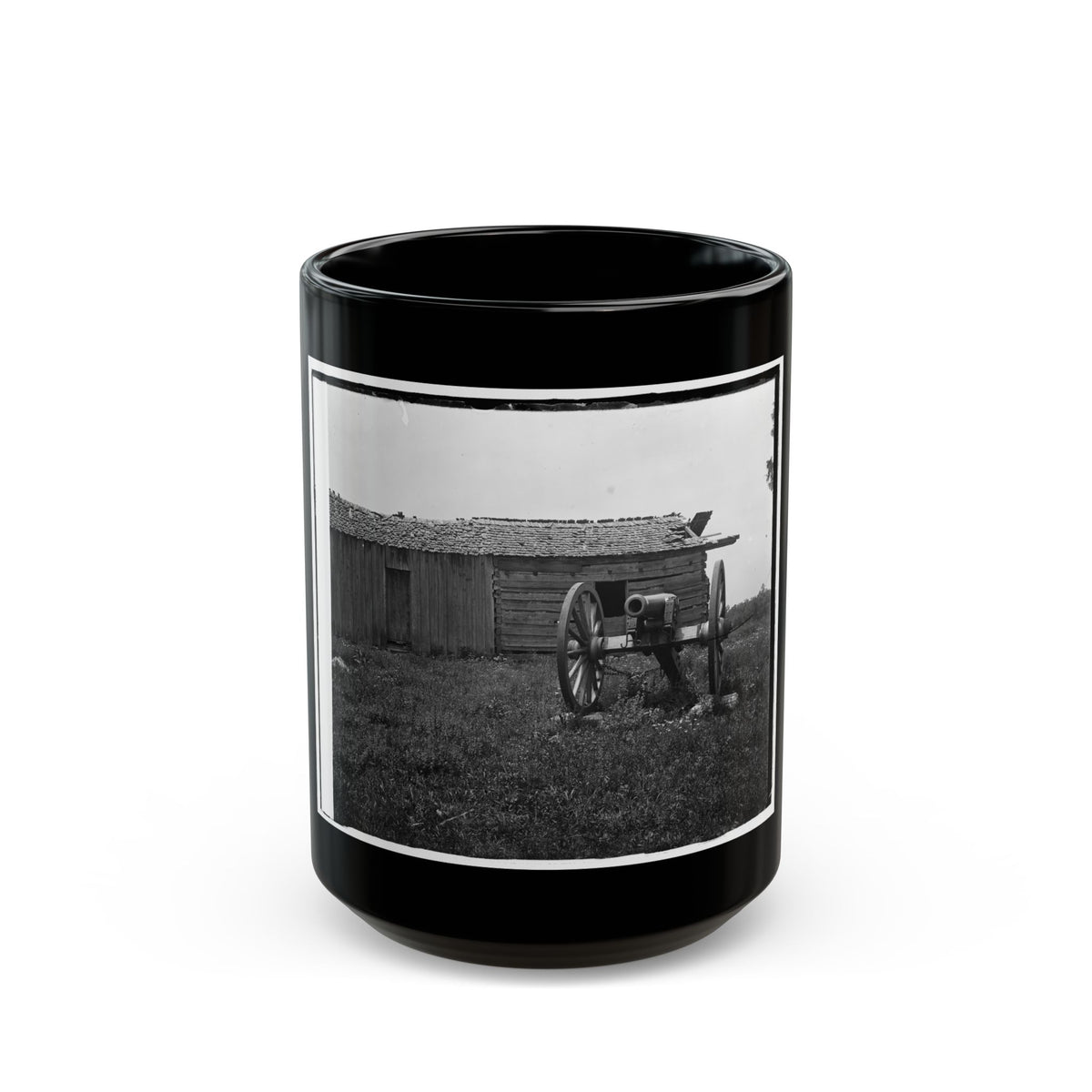 Cannon And Cabin At Chickamauga And Chattanooga National Military Park (U.S. Civil War) Black Coffee Mug