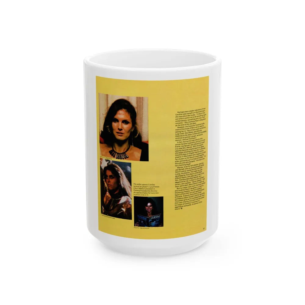 Caroline Munro #364 - Questar Mag. Vol. 2 #3, June '80 (Vintage Female Icon) White Coffee Mug-15oz-Go Mug Yourself