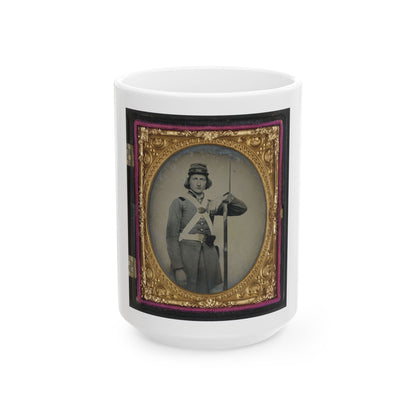 Unidentified Soldier In Confederate Virginia Volunteer Uniform With Bayoneted Musket (U.S. Civil War) White Coffee Mug