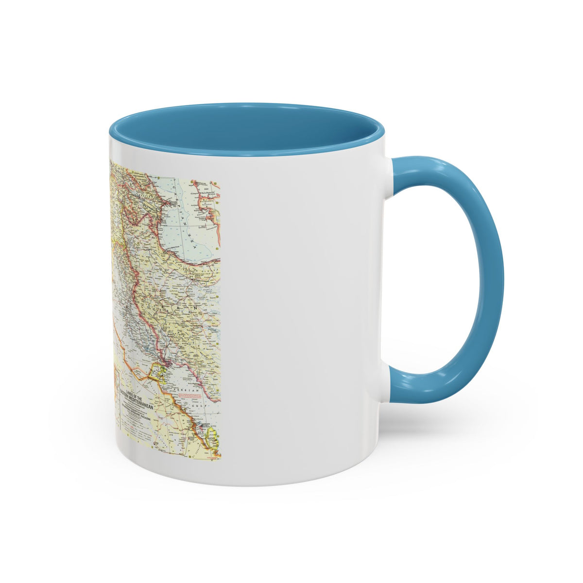 Middle East - The Eastern Mediterranean (1959) (Map) Accent Coffee Mug