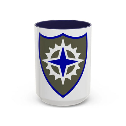 XVI Corps (U.S. Army) Accent Coffee Mug-15oz-Navy-Go Mug Yourself