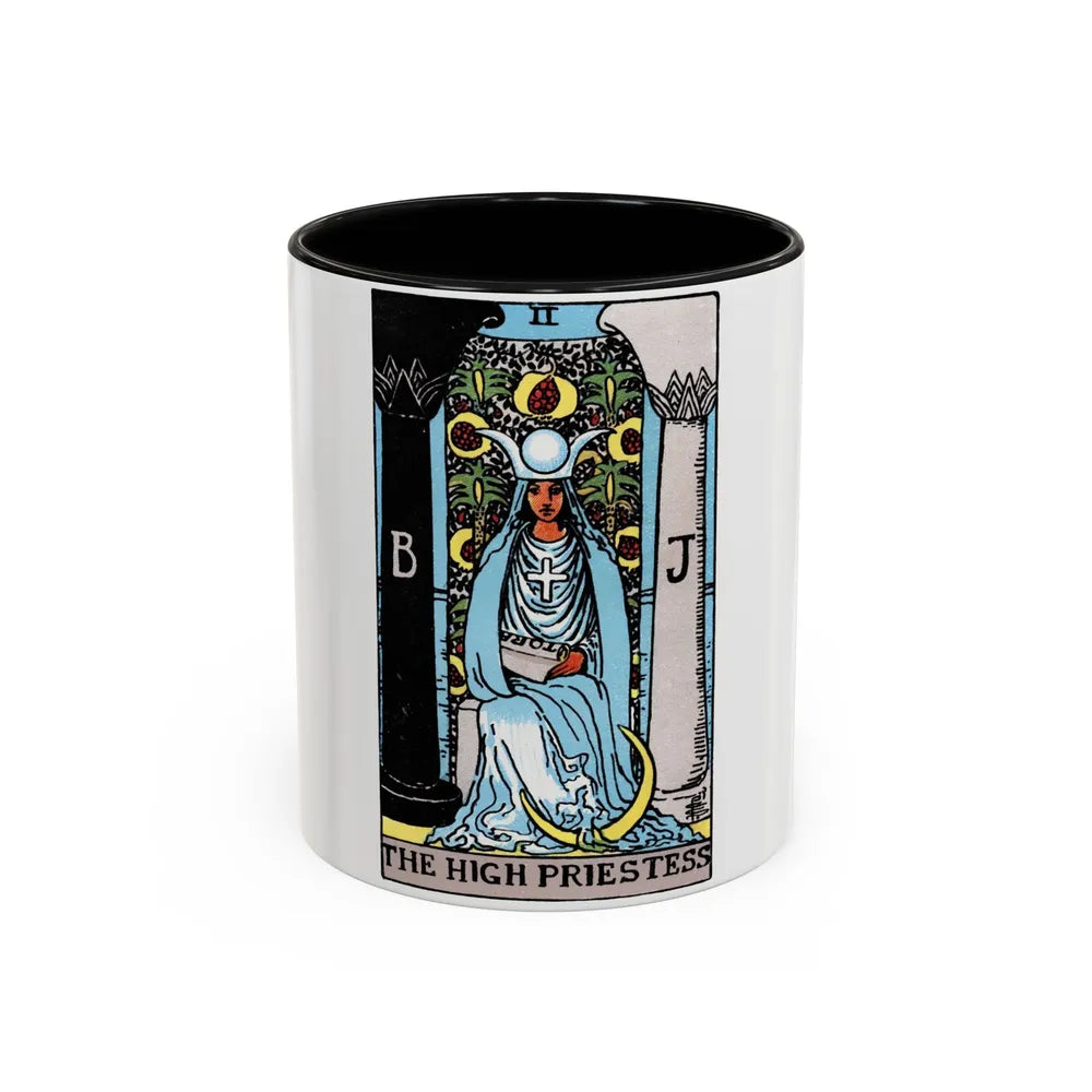 The High Priestess (Tarot Card) Accent Coffee Mug-11oz-Black-Go Mug Yourself