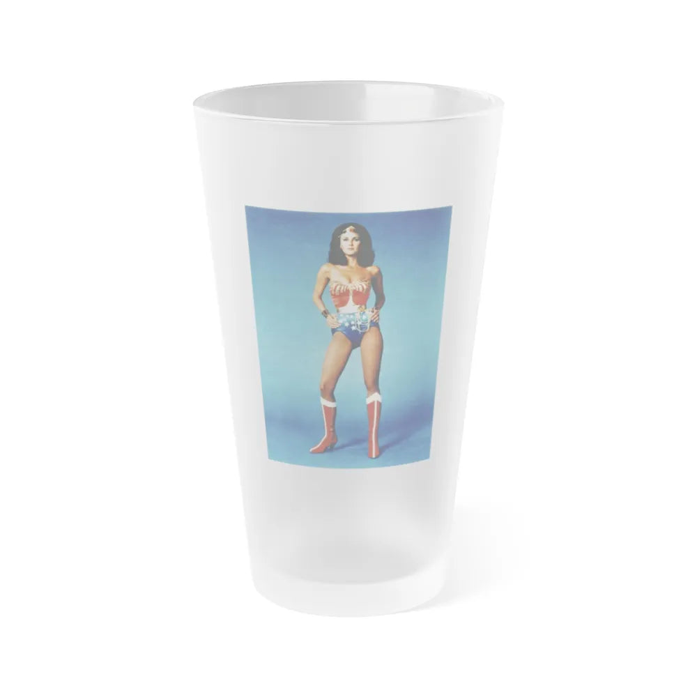 Lynda Carter #215 - Wonder Woman Photo (Vintage Female Icon) Frosted Pint 16oz-16oz-Frosted-Go Mug Yourself