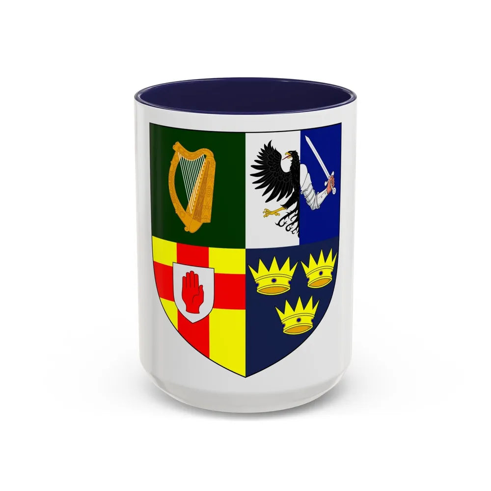 Provincial Arms of Ireland - Accent Coffee Mug-15oz-Navy-Go Mug Yourself