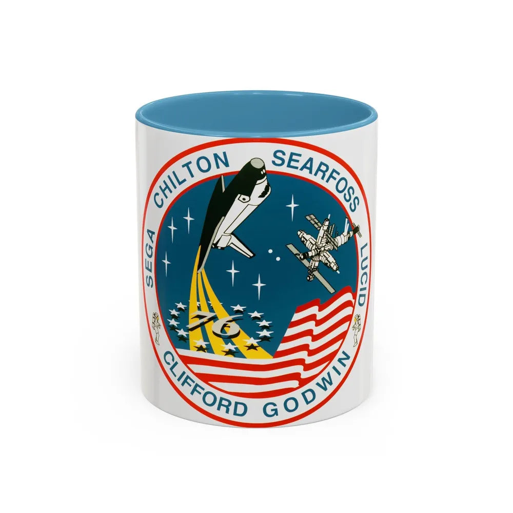 STS 76 (NASA) Accent Coffee Mug-11oz-Light Blue-Go Mug Yourself