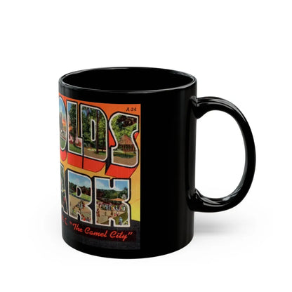 Greetings from Reynolds Park Winston Salem NC The Camel City (Greeting Postcards) Black Coffee Mug-Go Mug Yourself