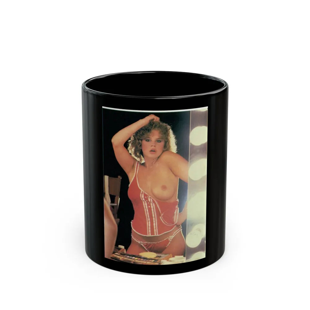 Linda Blair #226 - Partially Topless (Vintage Female Icon) Black Coffee Mug-11oz-Go Mug Yourself