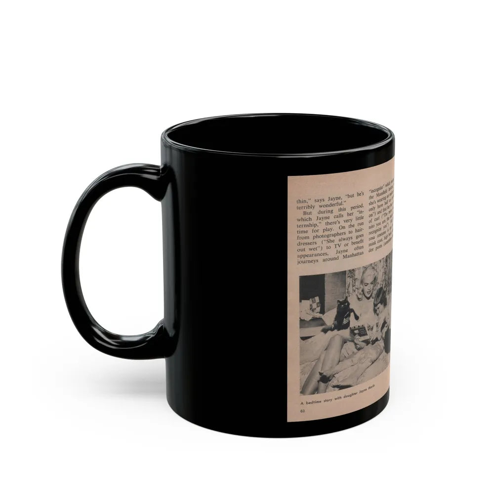 Jayne Mansfield #311 - JAYNE Pocket Magazine Pages 66 & 67 (Vintage Female Icon) Black Coffee Mug-Go Mug Yourself