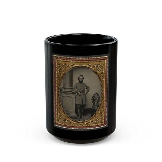 Colonel Felix L. Price Of Co. I, 14th Georgia Infantry Regiment, In Uniform And Cs Buckle With Books (U.S. Civil War) Black Coffee Mug-15oz-Go Mug Yourself